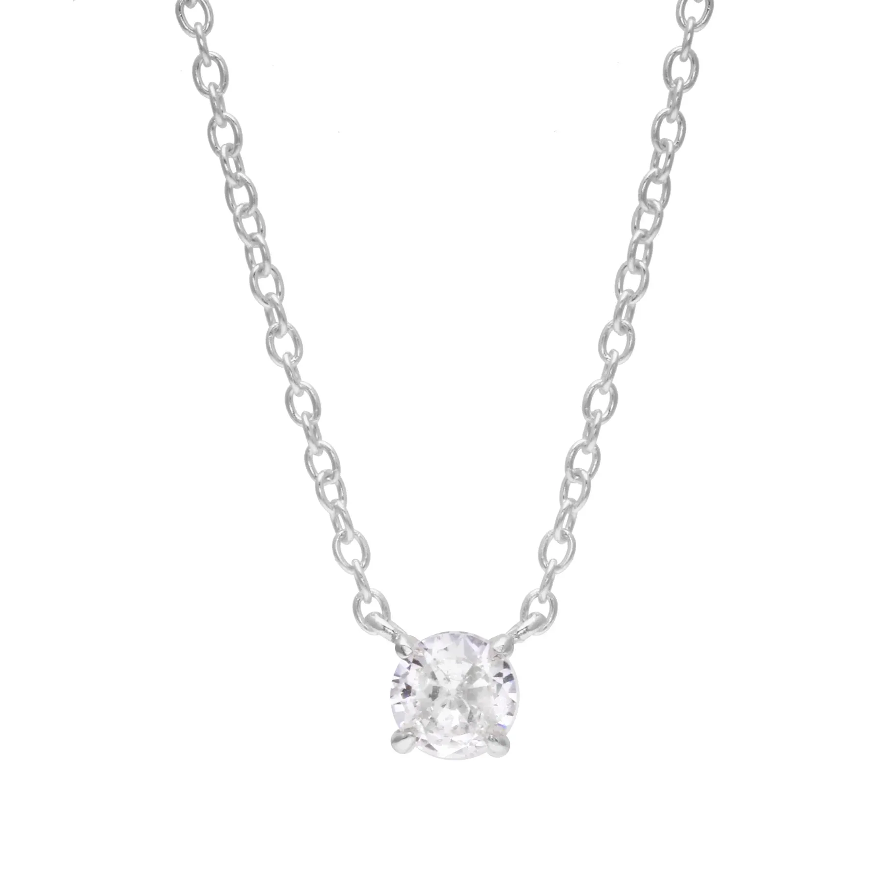 Solitaire CZ Necklace