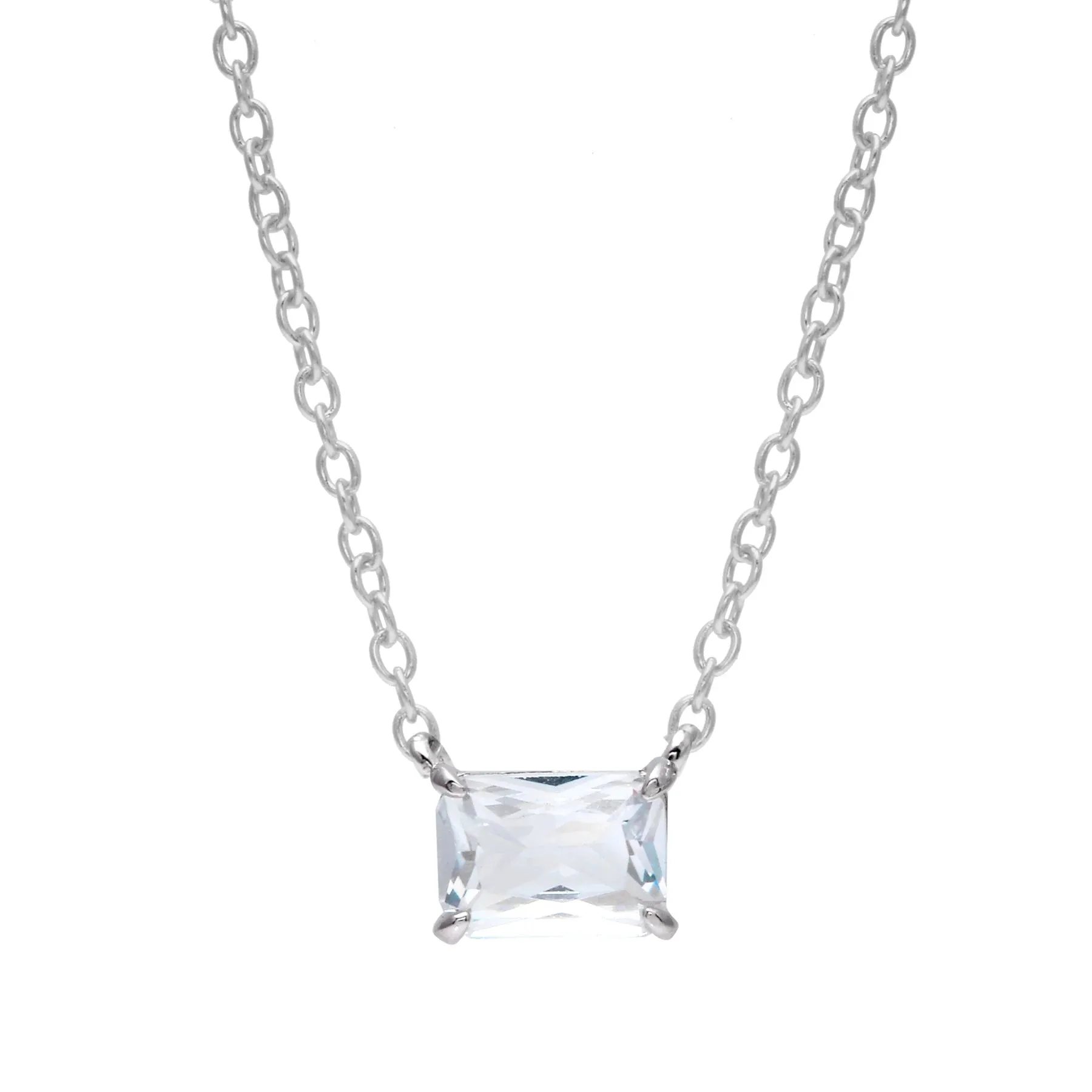 Solitaire CZ Necklace