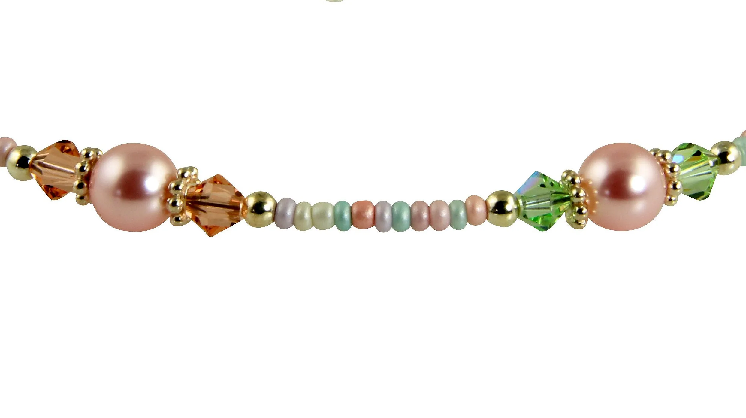 Spring Pink Pearl Beaded Anklet