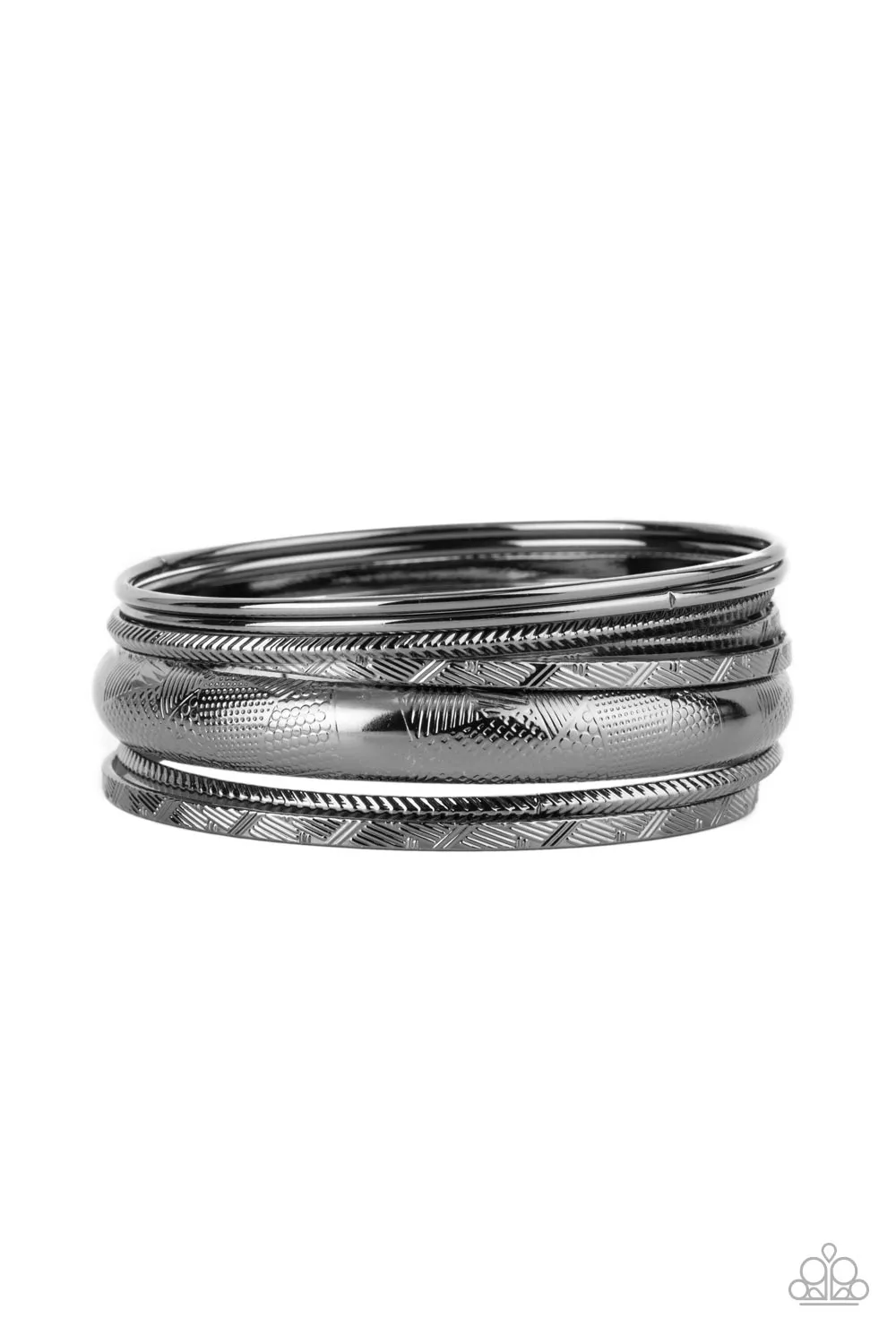 Stackable Stunner - Black Bangles - Paparazzi Accessories