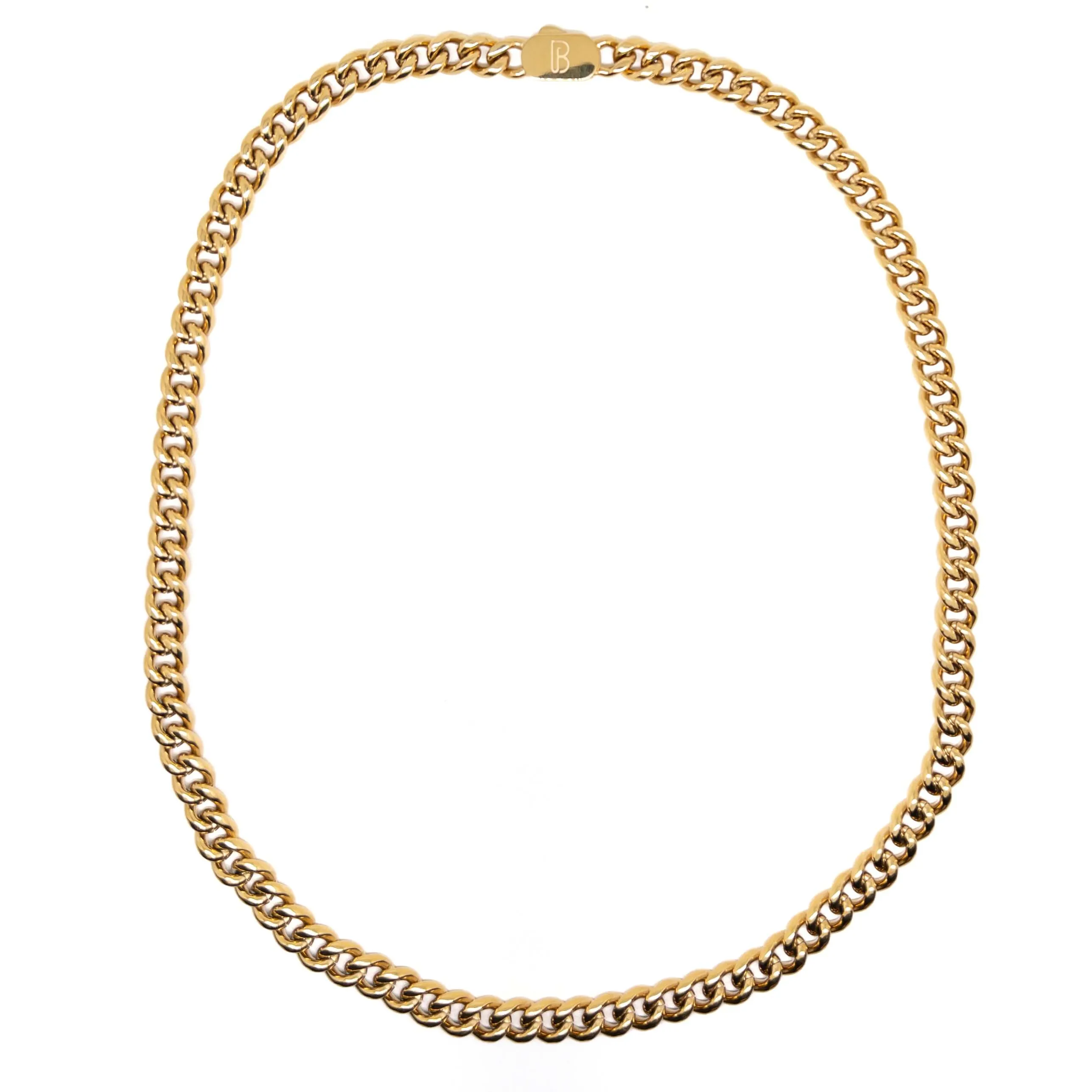 The Gold Plated Cuban Chain and Natural Onyx Necklace