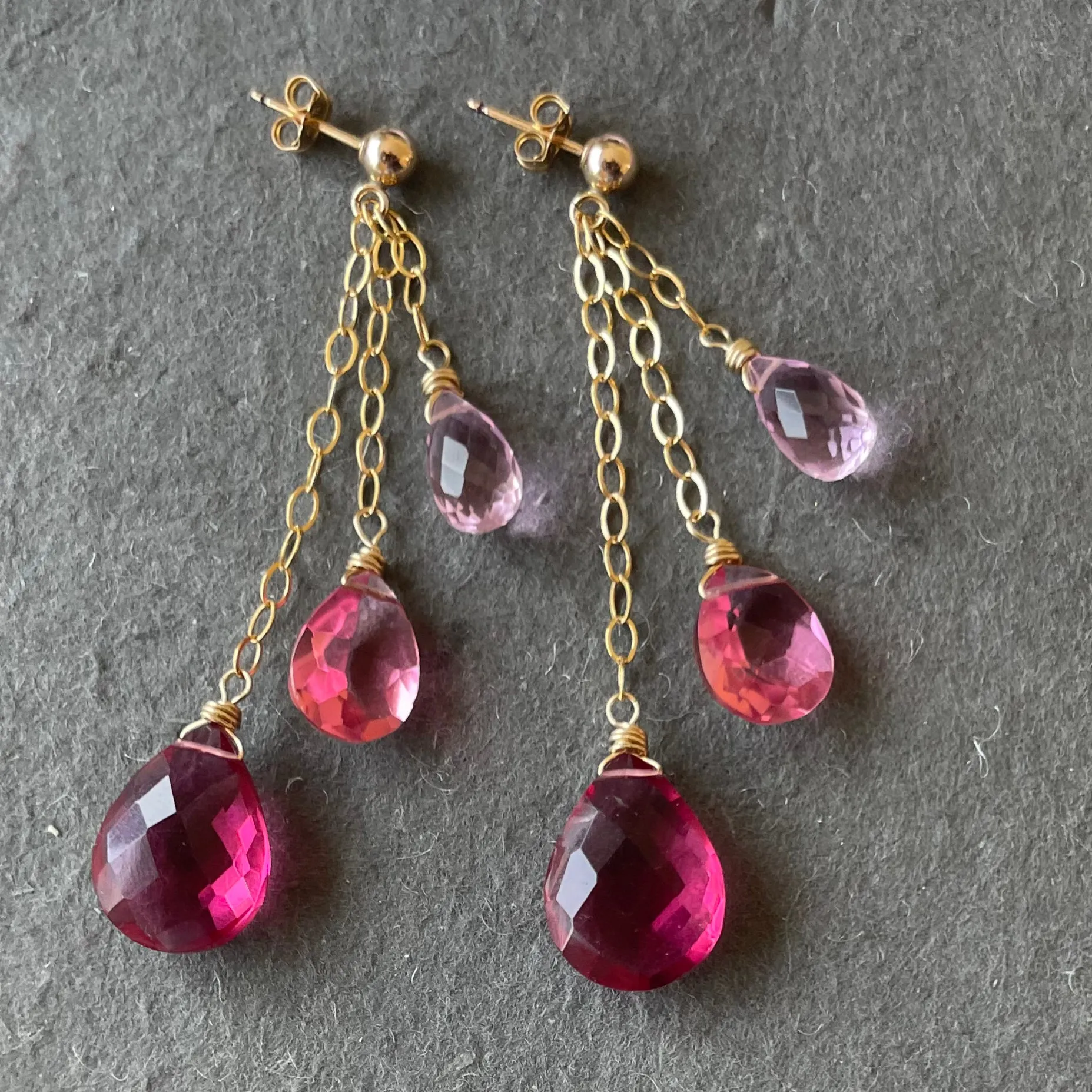 Trio of Pinks Dangles