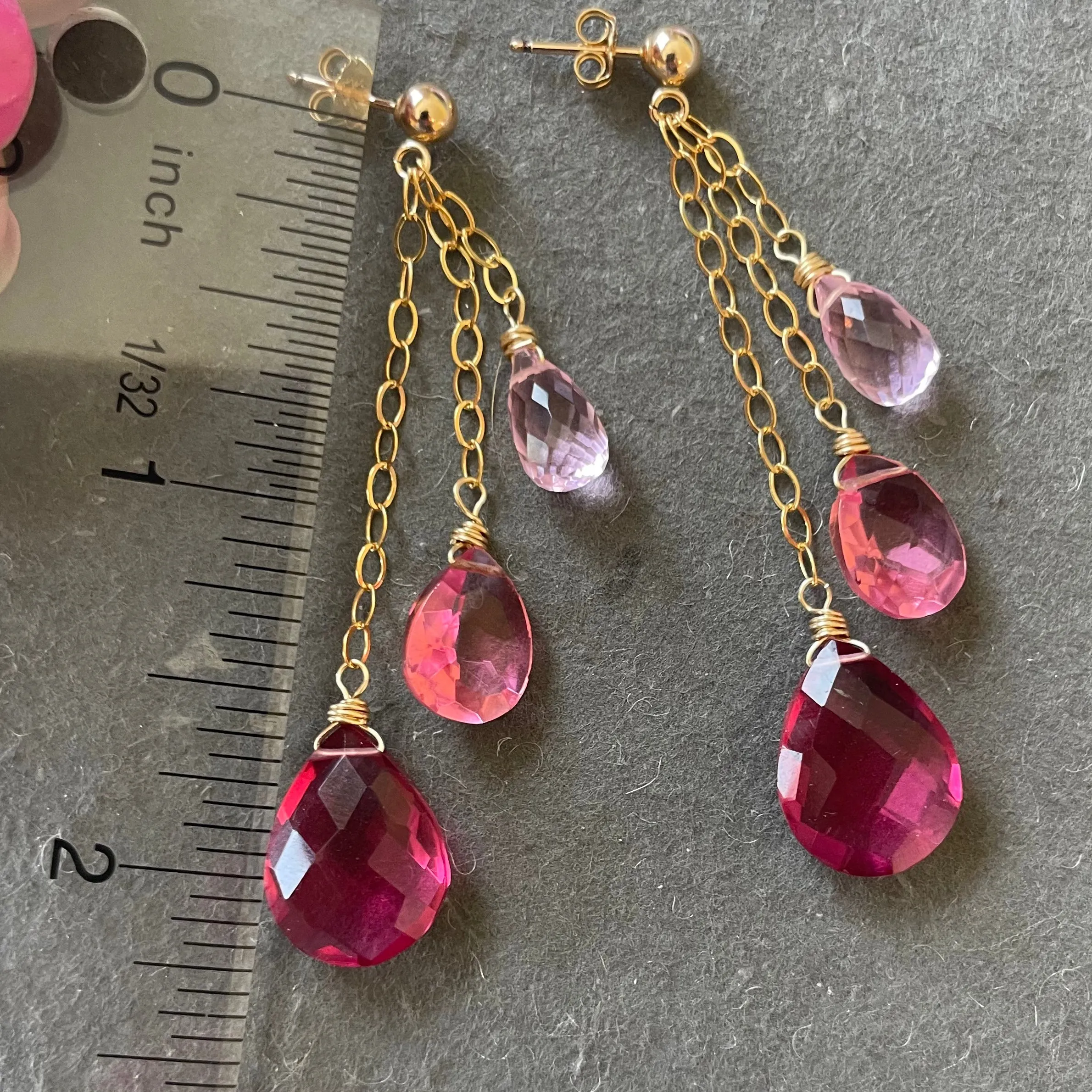 Trio of Pinks Dangles