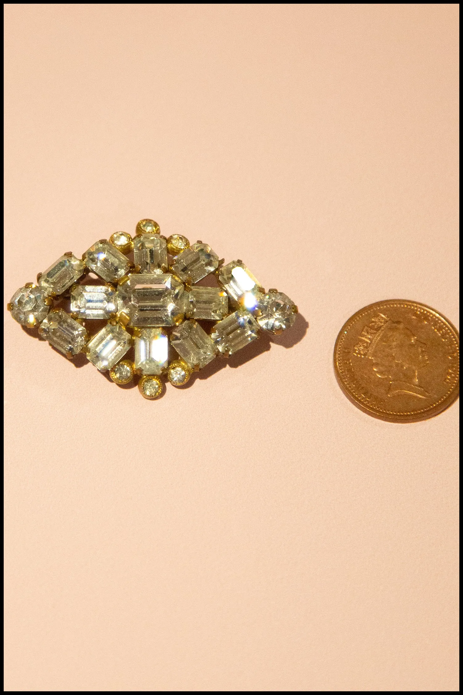 Vintage 1930s Art Deco Rhinestone Brooch