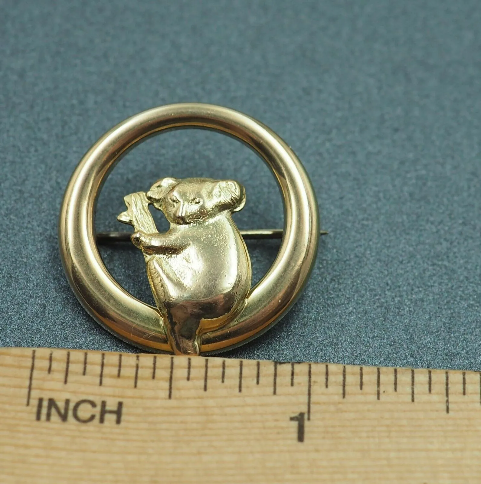 Vintage 9ct Yellow Gold Koala Brooch