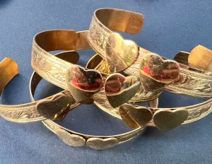 Vintage Double Heart Childrens Bangles - Small !