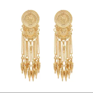 Vintage gold tassel chain earrings