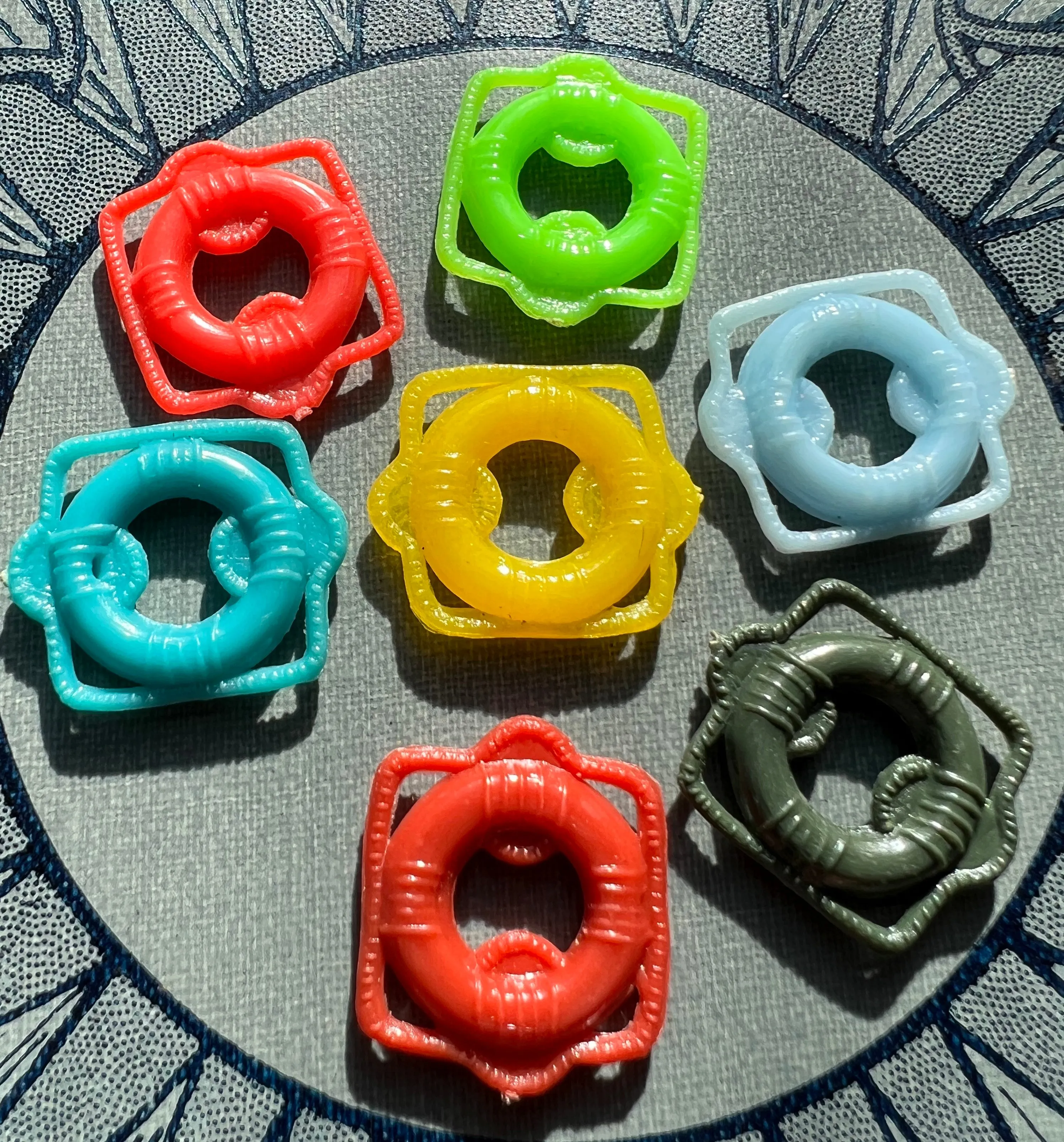 Vintage Plastic 2cm Lifebuoys