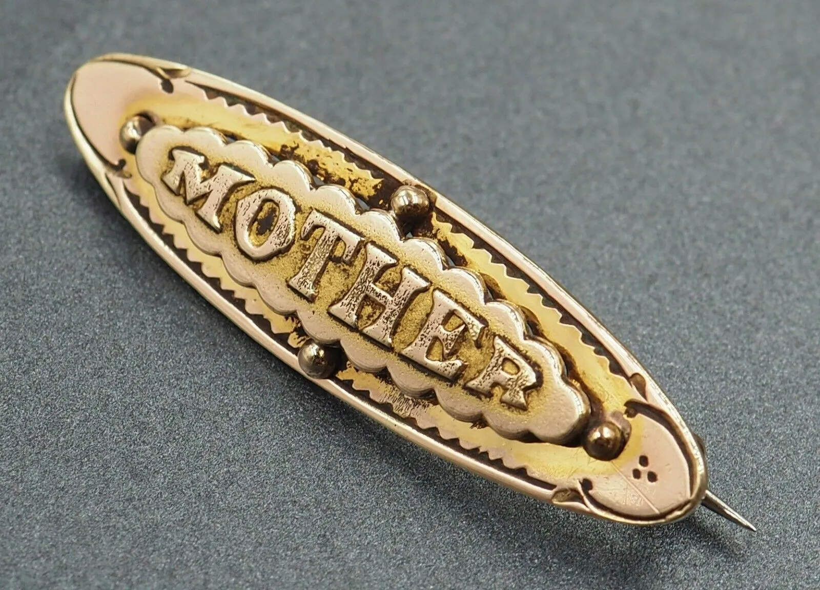 Vintage "Mother" 9ct Yellow Gold Brooch